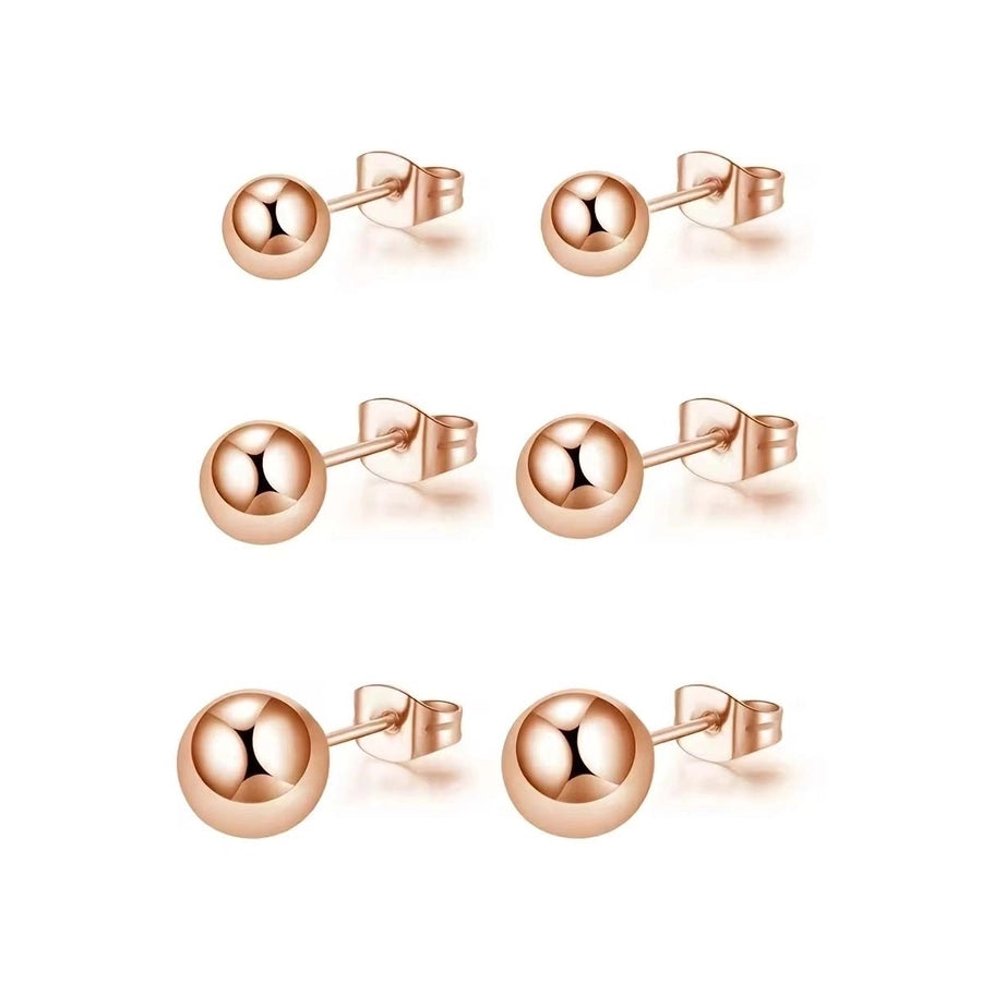 1 Pair Simple Style Round Stud Earrings [304 Stainless Steel 18K Gold Plated]