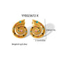 Boucles d'oreilles en coquille de conque [304 en acier inoxydable, 18 carats en or]