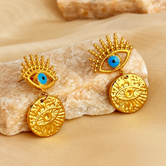 Devil's Eye Enamel [201 Stal nierdzewna, 18K Gold Stated]