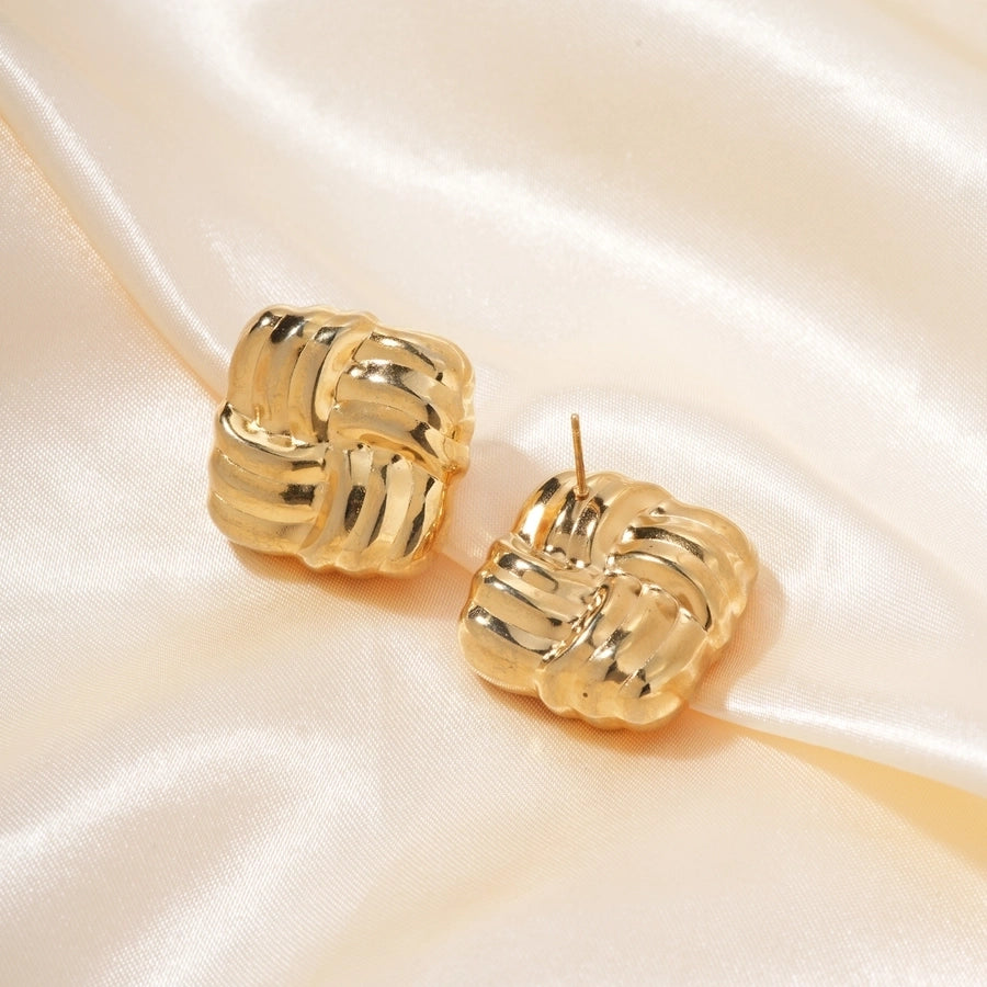 Square Twist Earrings [304 Stainless Steel