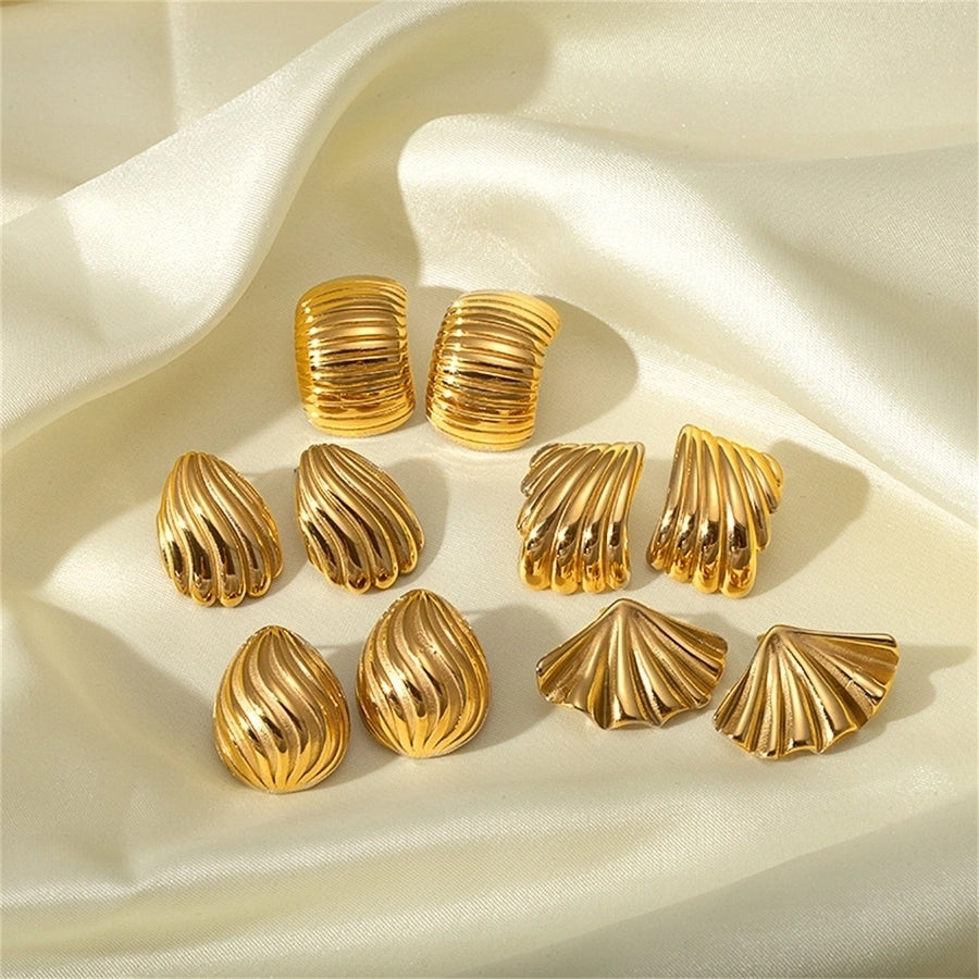 Miss Designs Brincos de ondas [304 aço inoxidável, ouro 18k banhado]