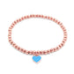 Heart Shape Beaded Bracelet [Stainless Steel,18K Gold Plated]