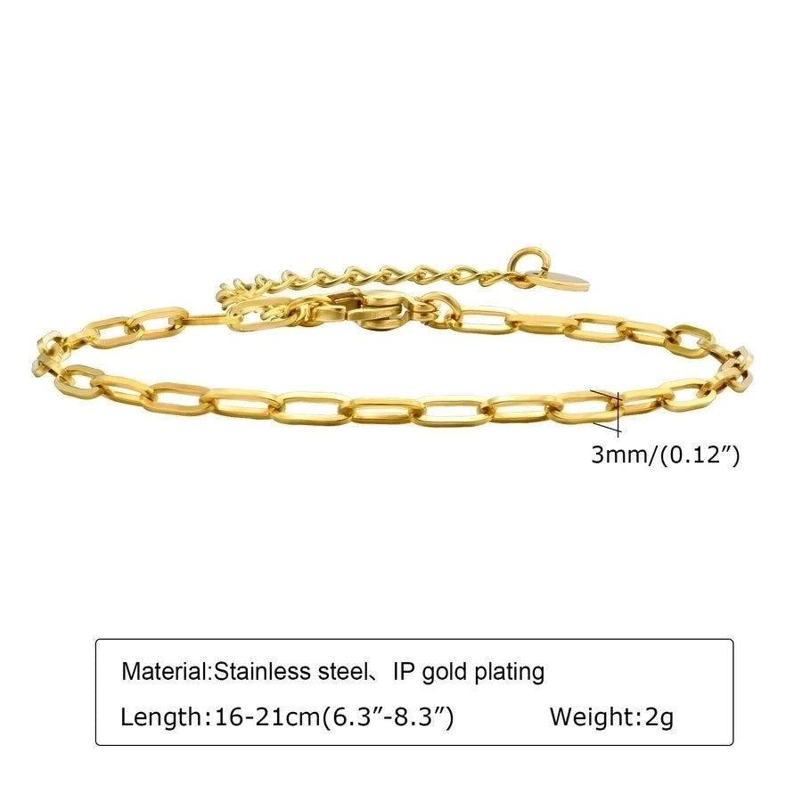 Green Zircon Chain Bracelets [201 Stainless Steel, 18K Gold Plated]