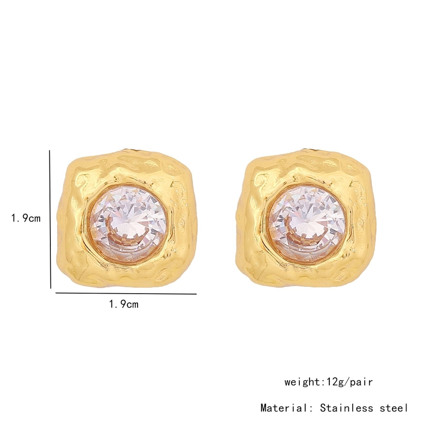 Smykker IG Style Pendler Geometrisk sommerfugl 304 Rustfrit stål Zircon 18K Goldbelagt indlæg øreringe halskæde