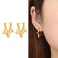 Pendientes de estrellas de Pentagram [304 acero inoxidable, 18k dorado chapado]