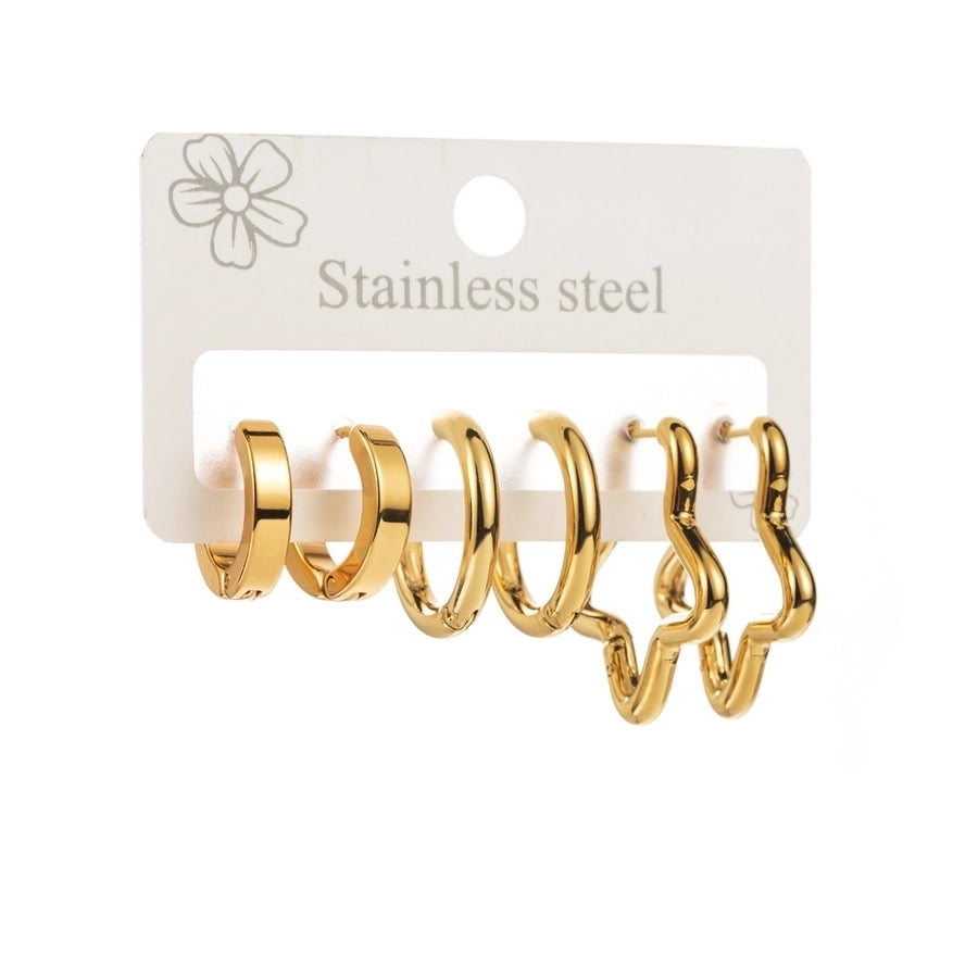 Hoop Earrings Set [316 Stainless Steel, 18K Gold Plated]