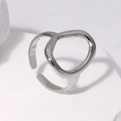 Oval Hollow Open Ring [Stainless Steel]