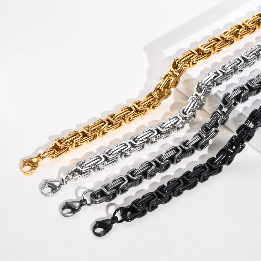 Basic Punk Solid Color Bracelet[304 Stainless Steel 18K Gold Plated]