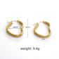 Heart Hoop Earrings [304 Stainless Steel,18K Gold Plated]