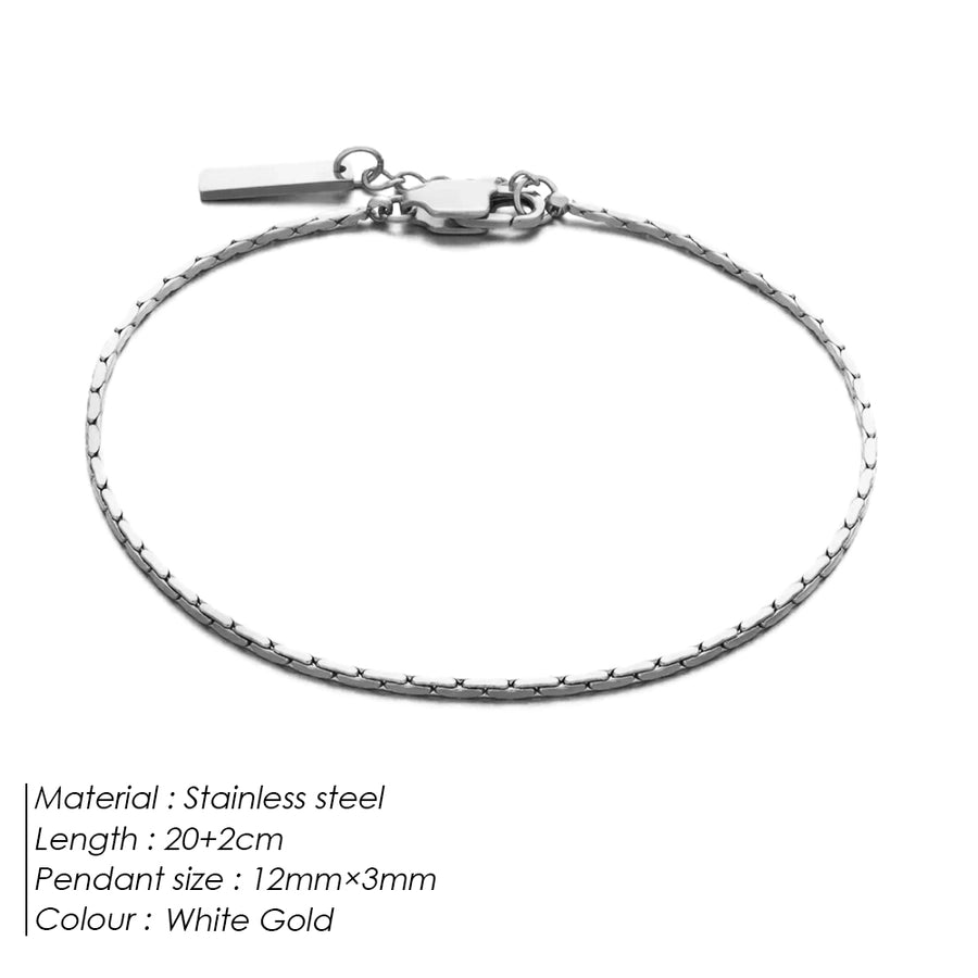 Bracelet à chaîne mince [304 en acier inoxydable 316 en acier inoxydable]