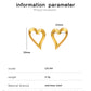 Heart Shape Hollow Earrings [304,316 Stainless Steel, 18K Gold Plated]