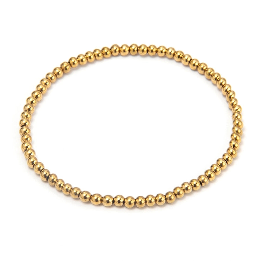 Bracciale a sfera di moda [acciaio inossidabile 304, oro 14K placcato]