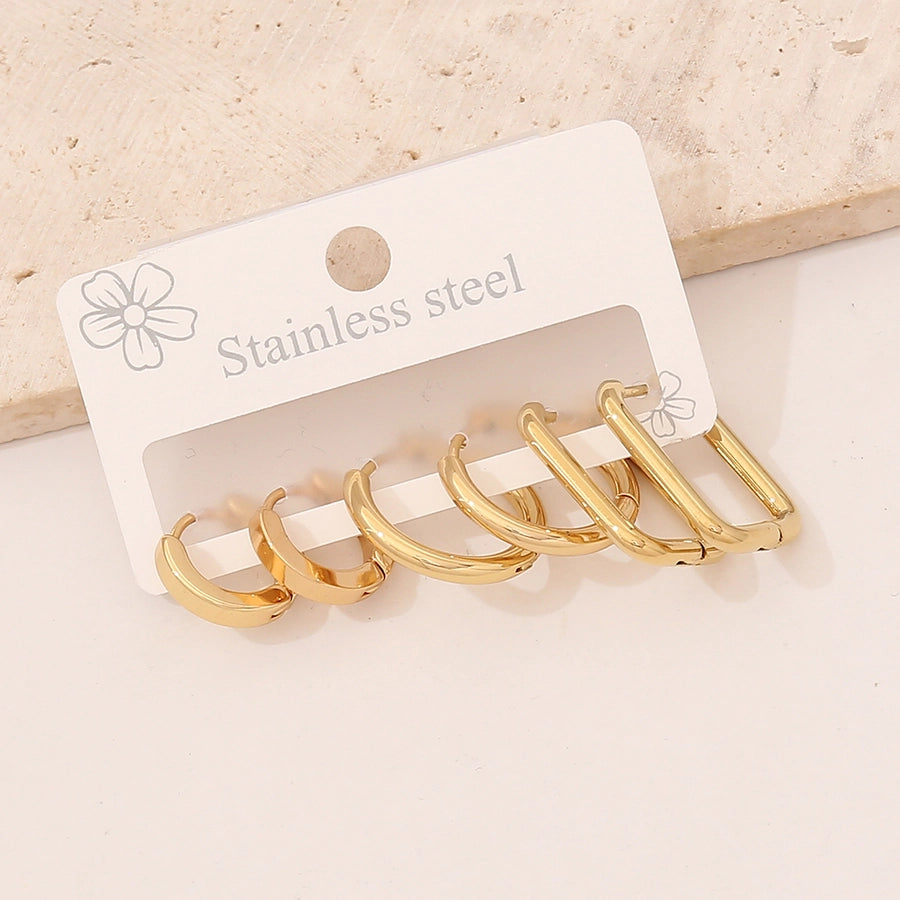 Gold Hoop Earrings [304 Stainless Steel, 18K Gold Plated]