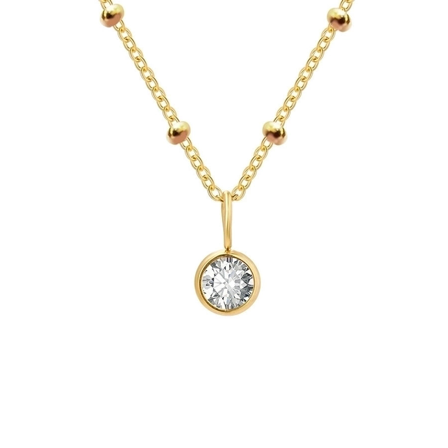 Geometric Rhinestones Pendant Necklace [304 Stainless Steel,14K Gold Plated]