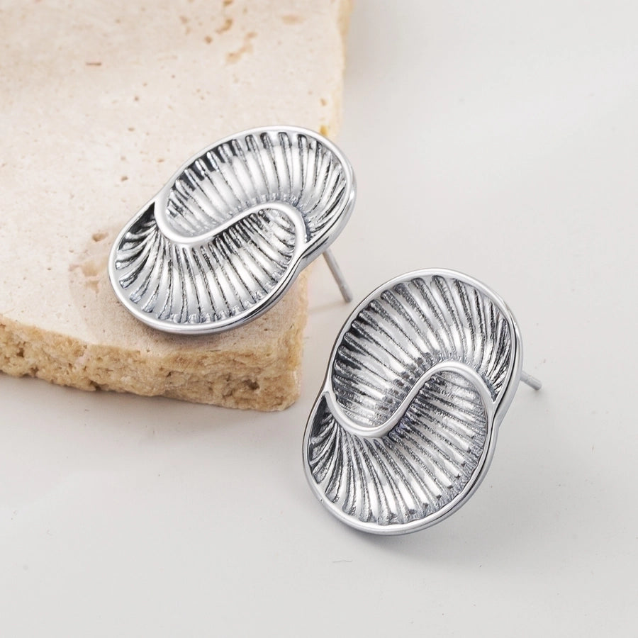 Double Spiral Earrings [304 Stainless Steel,18K Gold Plated]