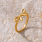 Elegant Bow Knot Ring/Bracelet [304 Stainless Steel, 18K Gold Plated]