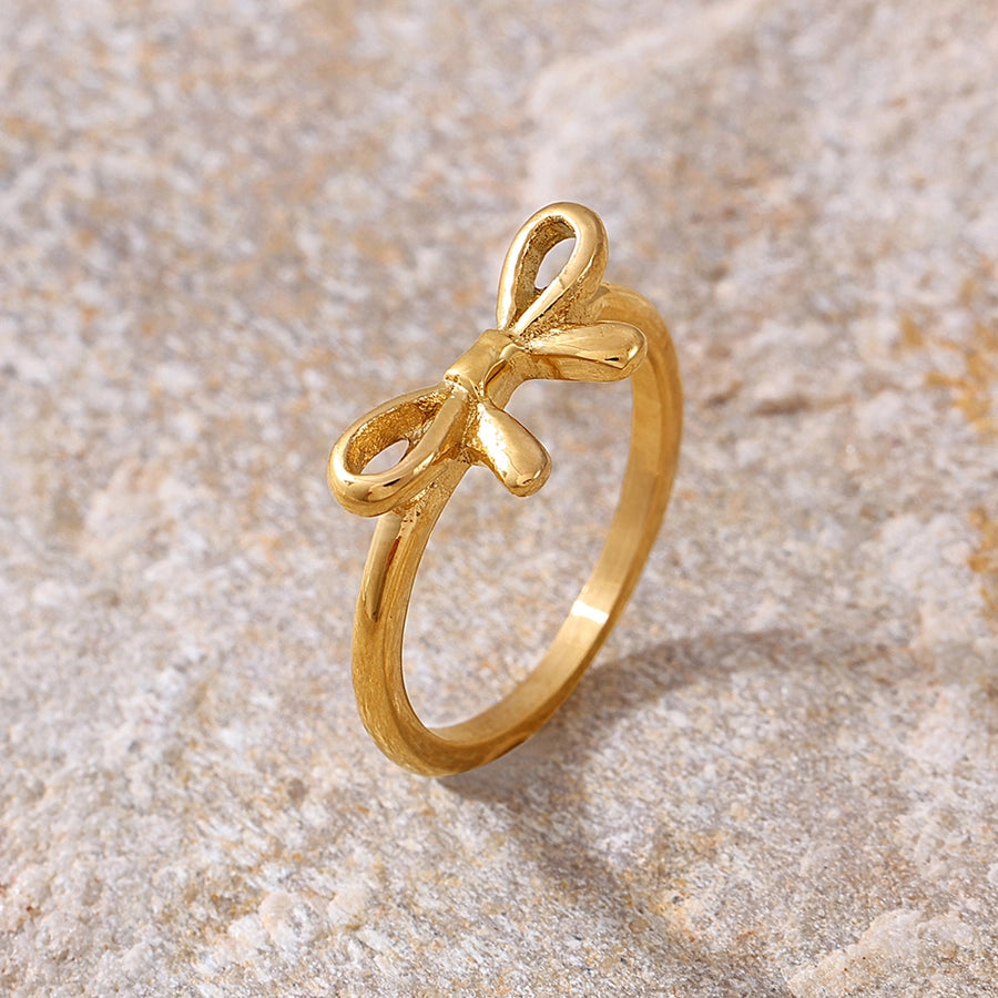 Elegante anello/braccialetto con nodo a prua [acciaio inossidabile 304, oro 18K.