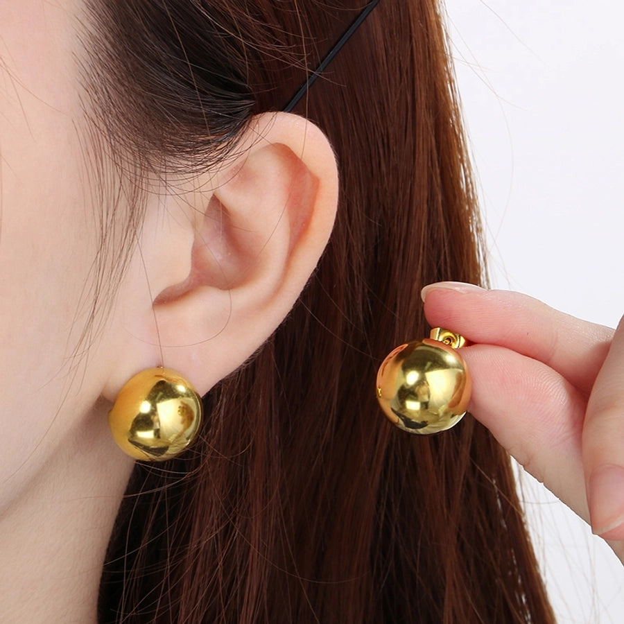 Semicircle Earrings [304 Stainless Steel,18K Gold Plated]