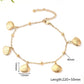 Gold Hawaiian Vacation Beach Dolphin Shell Fish Anklet [304 Stainless Steel, 18K Gold Plated]