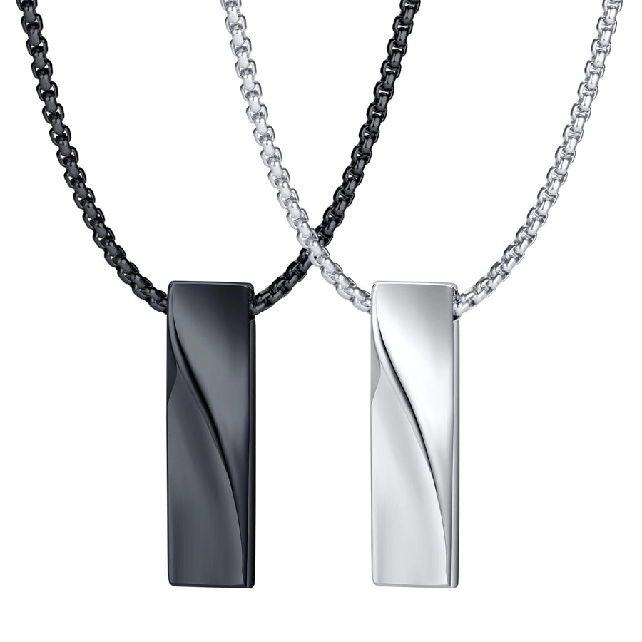 Streetwear Square Pendant Necklace [304 Stainless Steel]