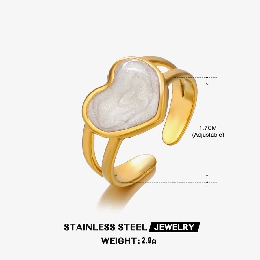 Retro Novelty Enamel Resin Ring [304 Stainless Steel 18K Gold Plated]