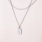 Silver Casual Simple Style Letter Rectangle Necklace [304 Stainless Steel]