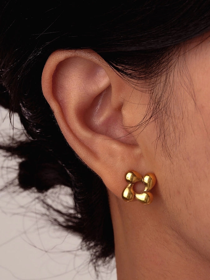 Small Flower Earrings [201 Stainless Steel,18K Gold Plated]