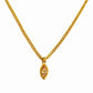 Horse Eye Zircon Pendant Necklace [304 Stainless Steel,18K Gold Plated,Copper]