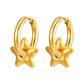 Geometric Star Spiral Drop Earrings [304 Stainless Steel,18K Gold Plated]