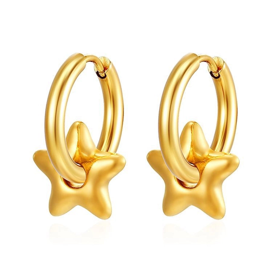 Geometric Star Spiral Drop Earrings [304 Stainless Steel,18K Gold Plated]