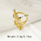 Elegant Plating Flower Ring [304 Stainless Steel 14K Gold Plated]