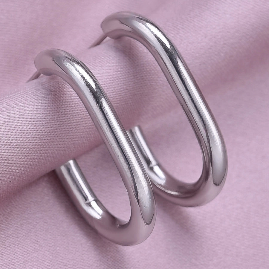 U Shaped Hoop Earrings [304 Stainless Steel]