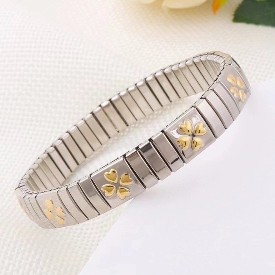 Retro Star Heart Shape Wristband Bracelet [304 Stainless Steel]