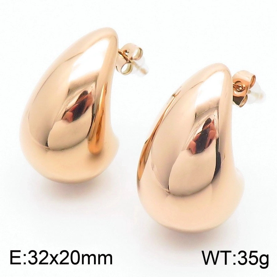 Water Droplets Hollow Out Earrings [304 Stainless Steel,18K Gold Plated]