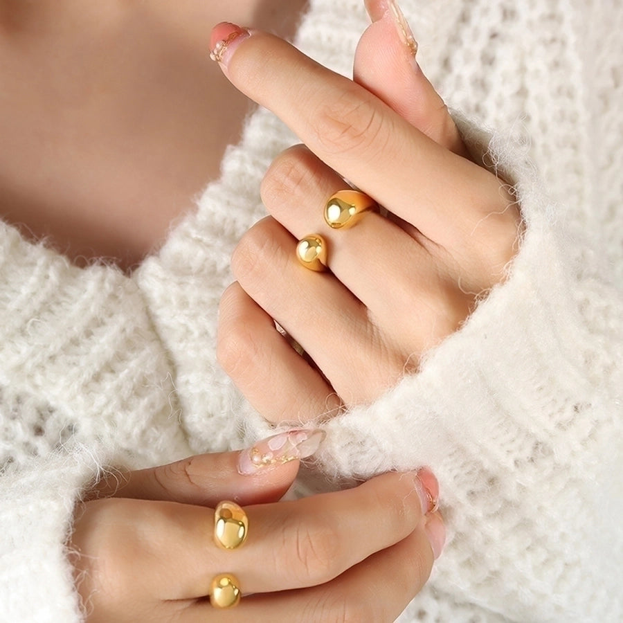 Irregular Geometric Ring [304 Stainless Steel, 18K Gold Plated]