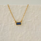 Modern Style RectangleZircon Necklace [304 Stainless Steel,18K Gold Plated]