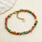 Round Beaded Bracelets [304 Stainless Steel,14K Gold Plated]