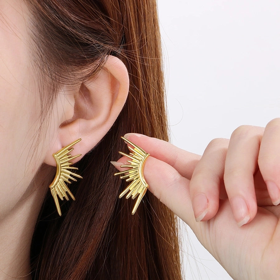 Sun Earrings [304 Stainless Steel, 18K Gold Plated]