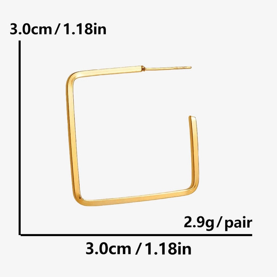 Dünne quadratische Ohrringe [304 Edelstahl]