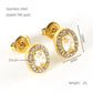 Glam Sun Water Droplets  Rhinestones Earrings [Stainless Steel,18K Gold Plated]