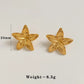 Leaves Flower Earrings [304 Stainless Steel,16K Gold Plated]