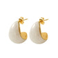 Tropical Water Droplets Resin Earrings [304 Stainless Steel, 18K Gold Plated]