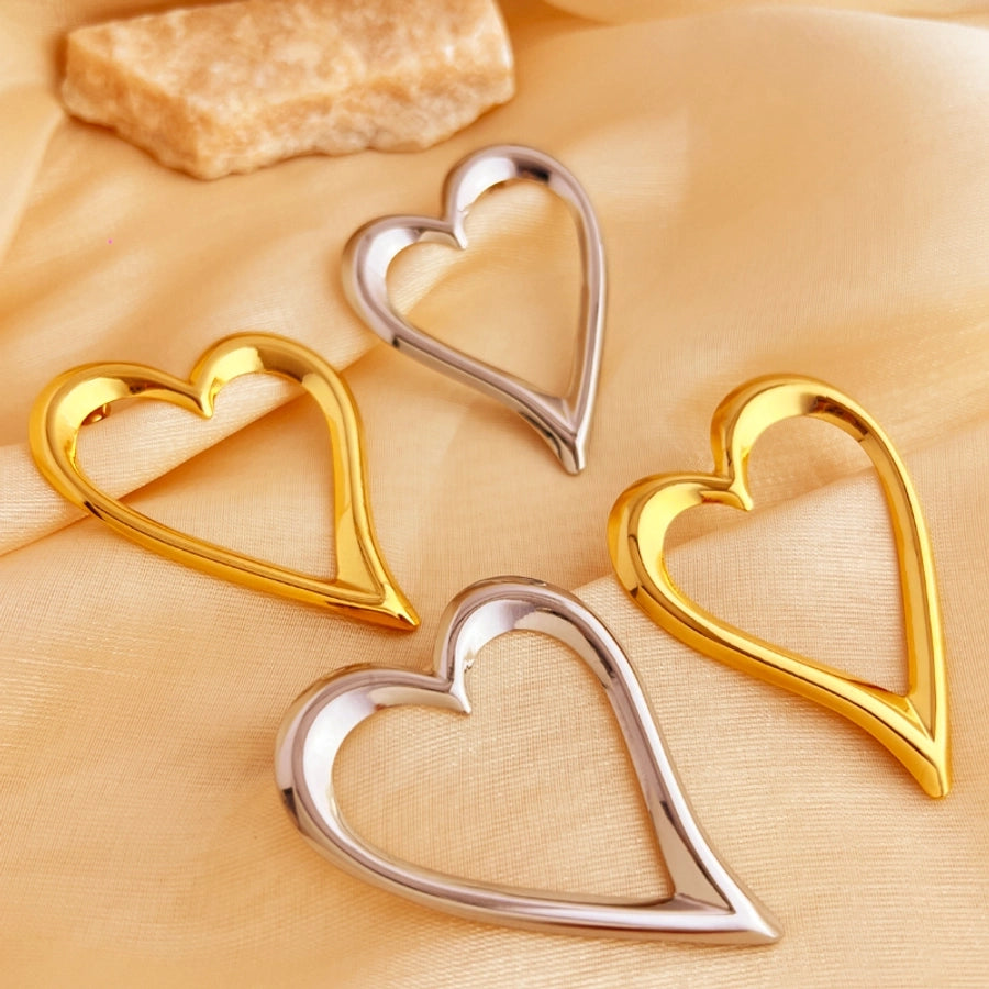 Hollow Heart Earrings [304 Stainless Steel]