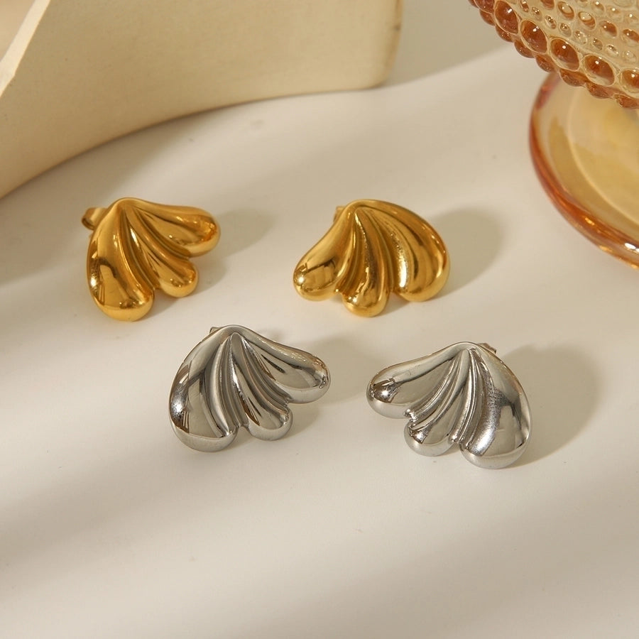 Gotas de água asas 3earrings [304 aço inoxidável, ouro 18k banhado]