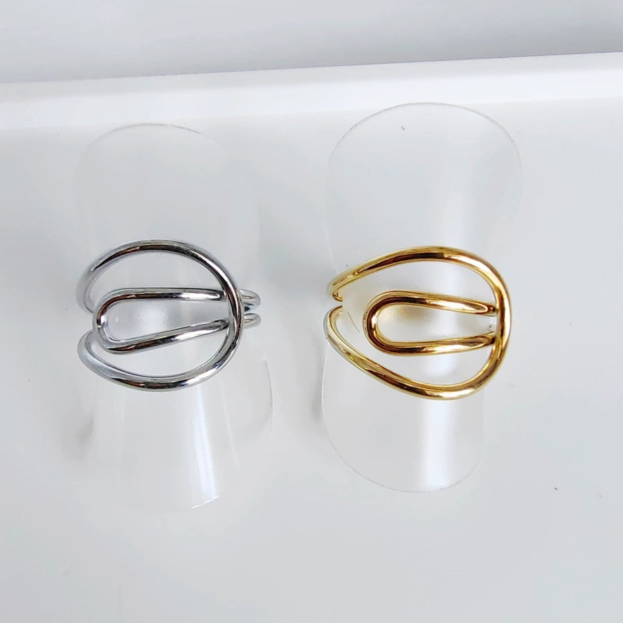 Solid Color Lines Ring [304 Stainless Steel]