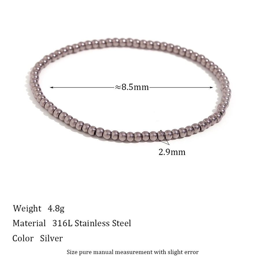 Elastic Beads Band Bracelet [304 Stainless Steel, 18K Gold Plated]