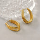 Striped Hoop Earrings [304 Stainless Steel,18K Gold Plated]