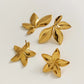 Leaves Flower Earrings [304 Stainless Steel,16K Gold Plated]