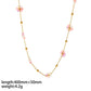 Colored Flower Necklace/Bracelet/Anklet [Stainless Steel,18K Gold Plated]