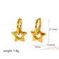 Star Moon Flower Earrings [304 Stainless Steel, 18K Gold Plated]